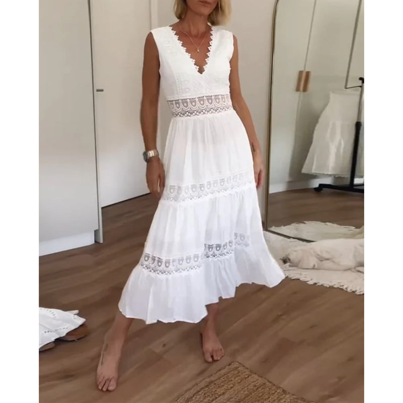 MASN | Elegant Lace Dress with V-Neck