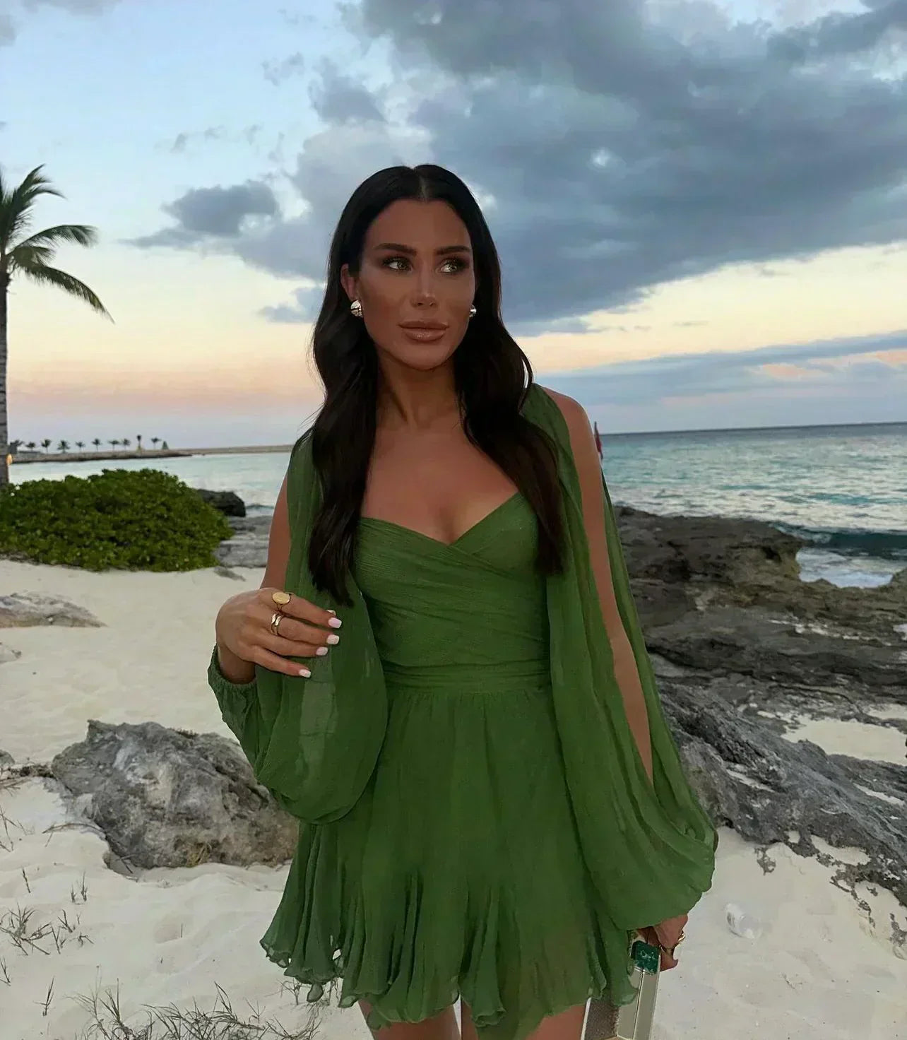 MASN | Elegant Mini Dress With Sleeves