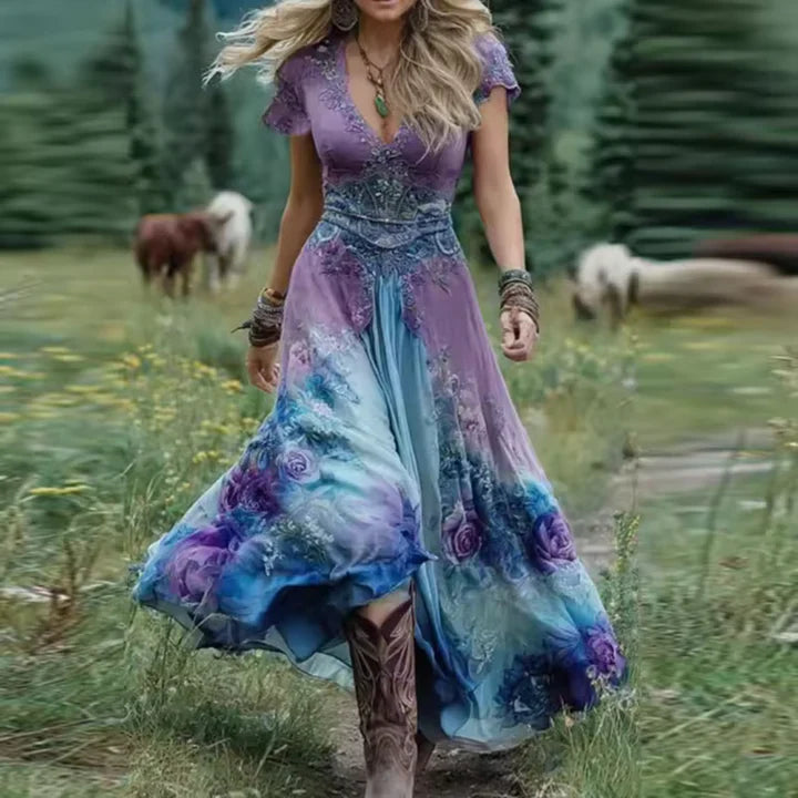 MASN | Tailored Flowing Floral Dress