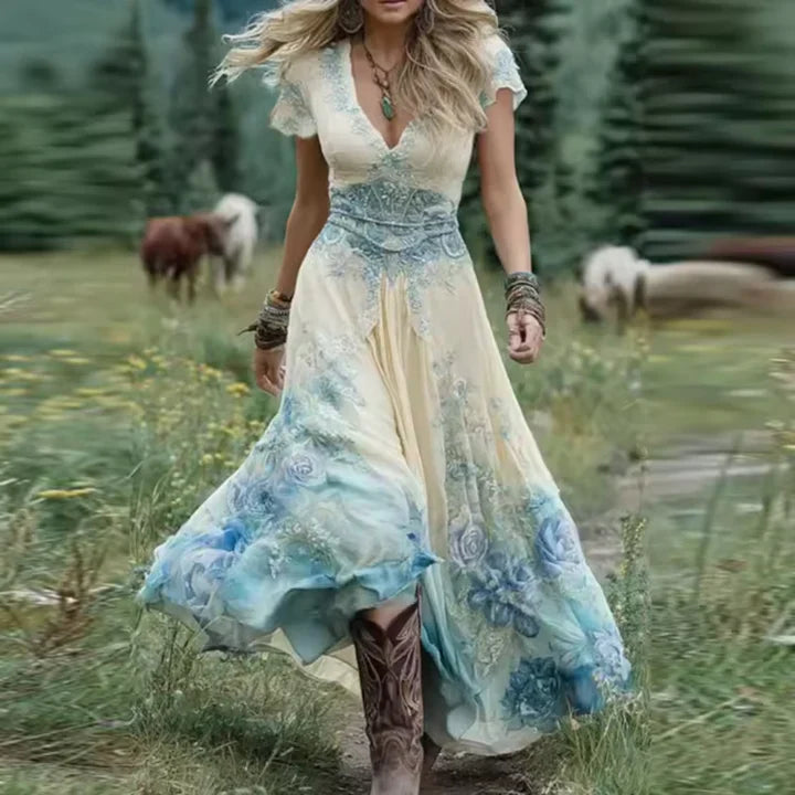 MASN | Tailored Flowing Floral Dress