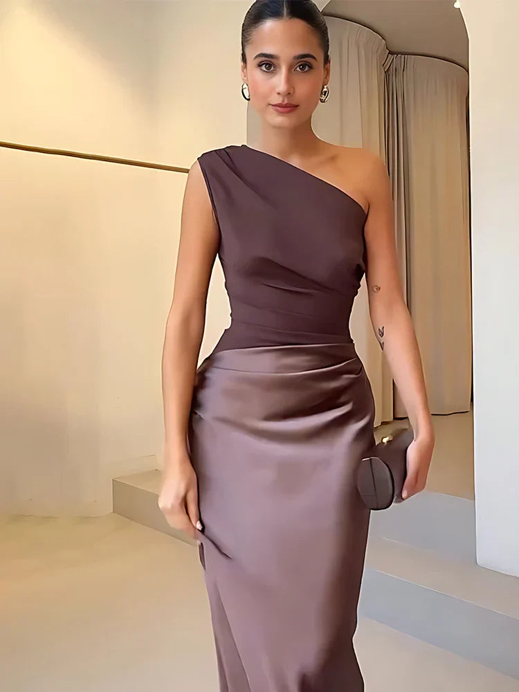 MASN | One-Shoulder Maxi Dress