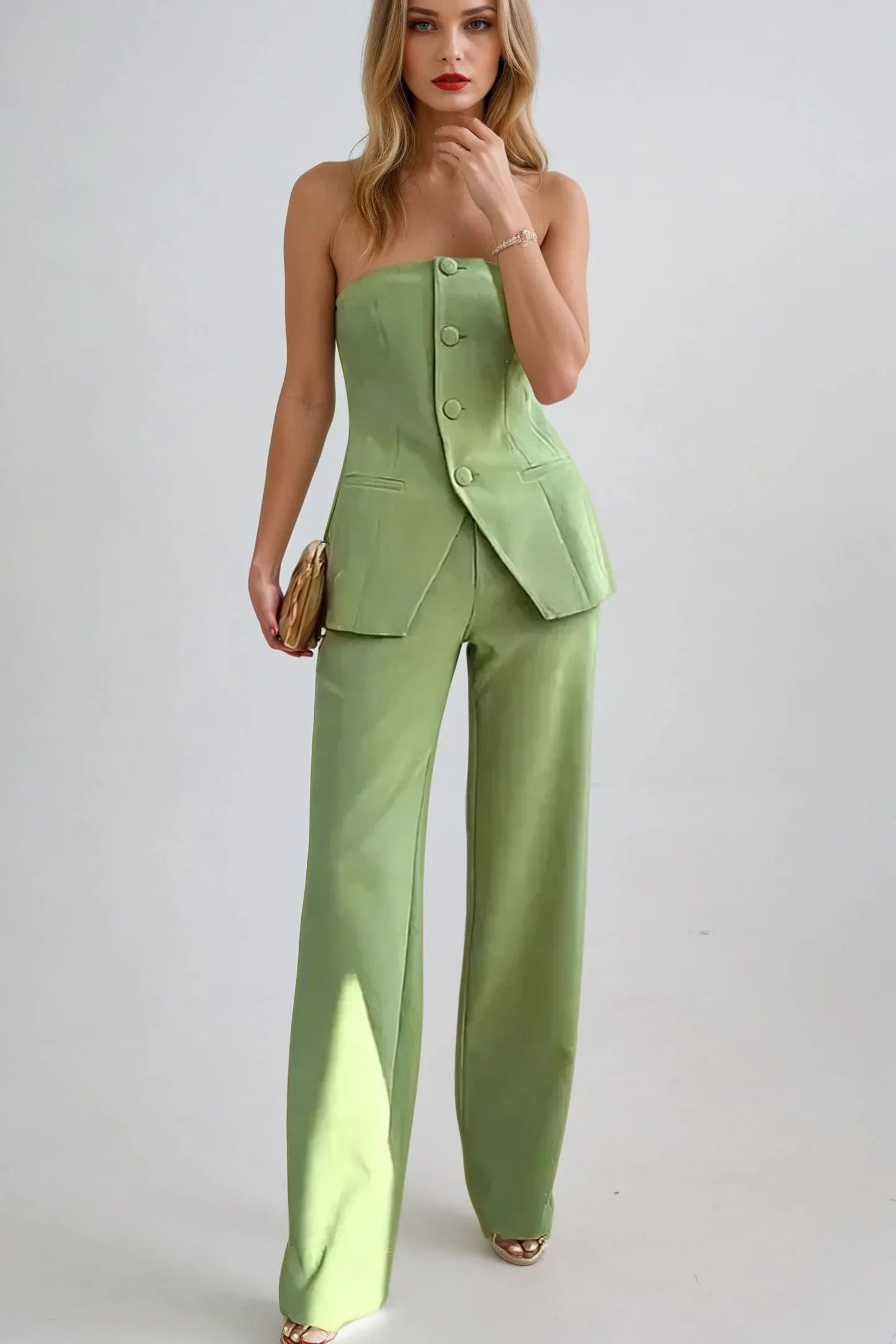 MASN | Strapless Suit Set