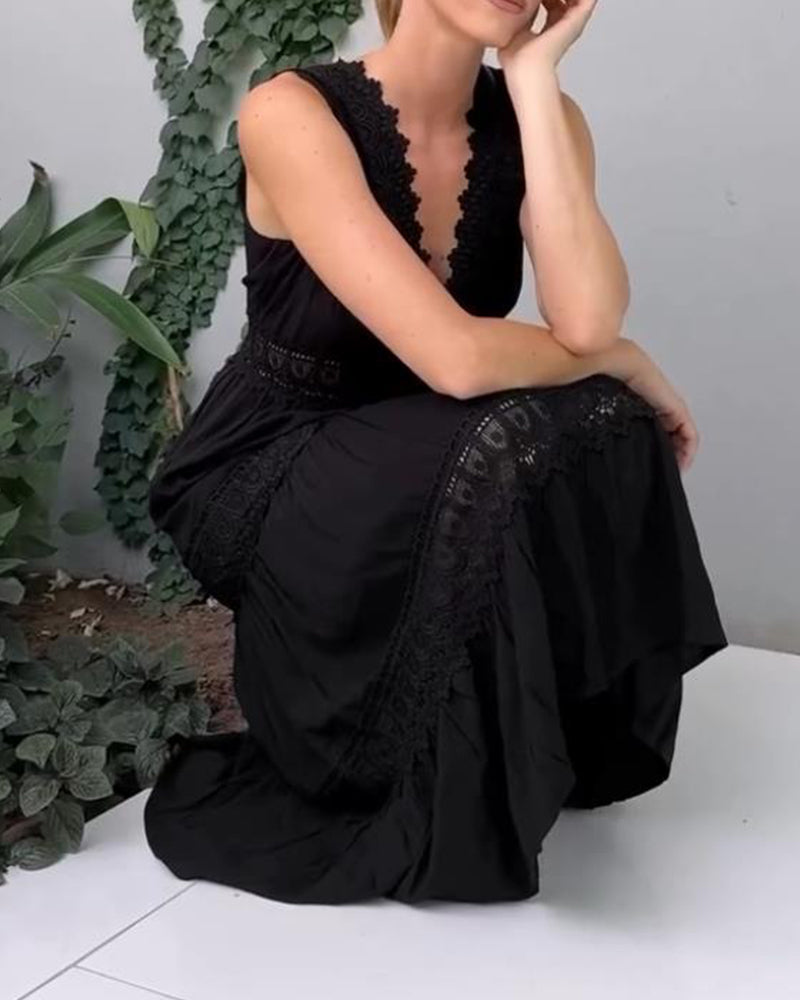 MASN | Elegant Lace Dress with V-Neck