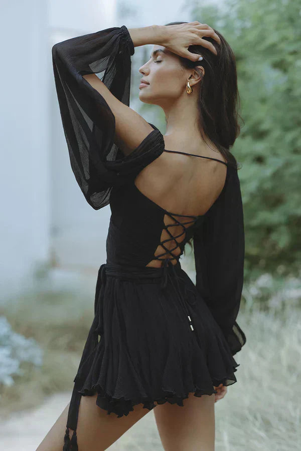 MASN | Elegant Mini Dress With Sleeves