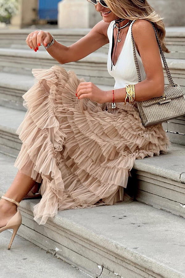 MASN | Tulle Maxi Skirt