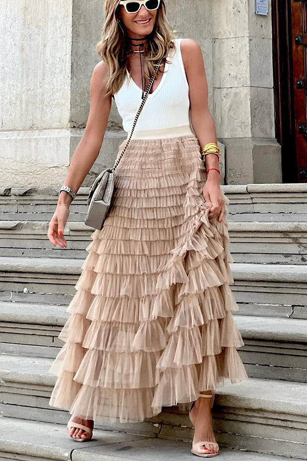 MASN | Tulle Maxi Skirt