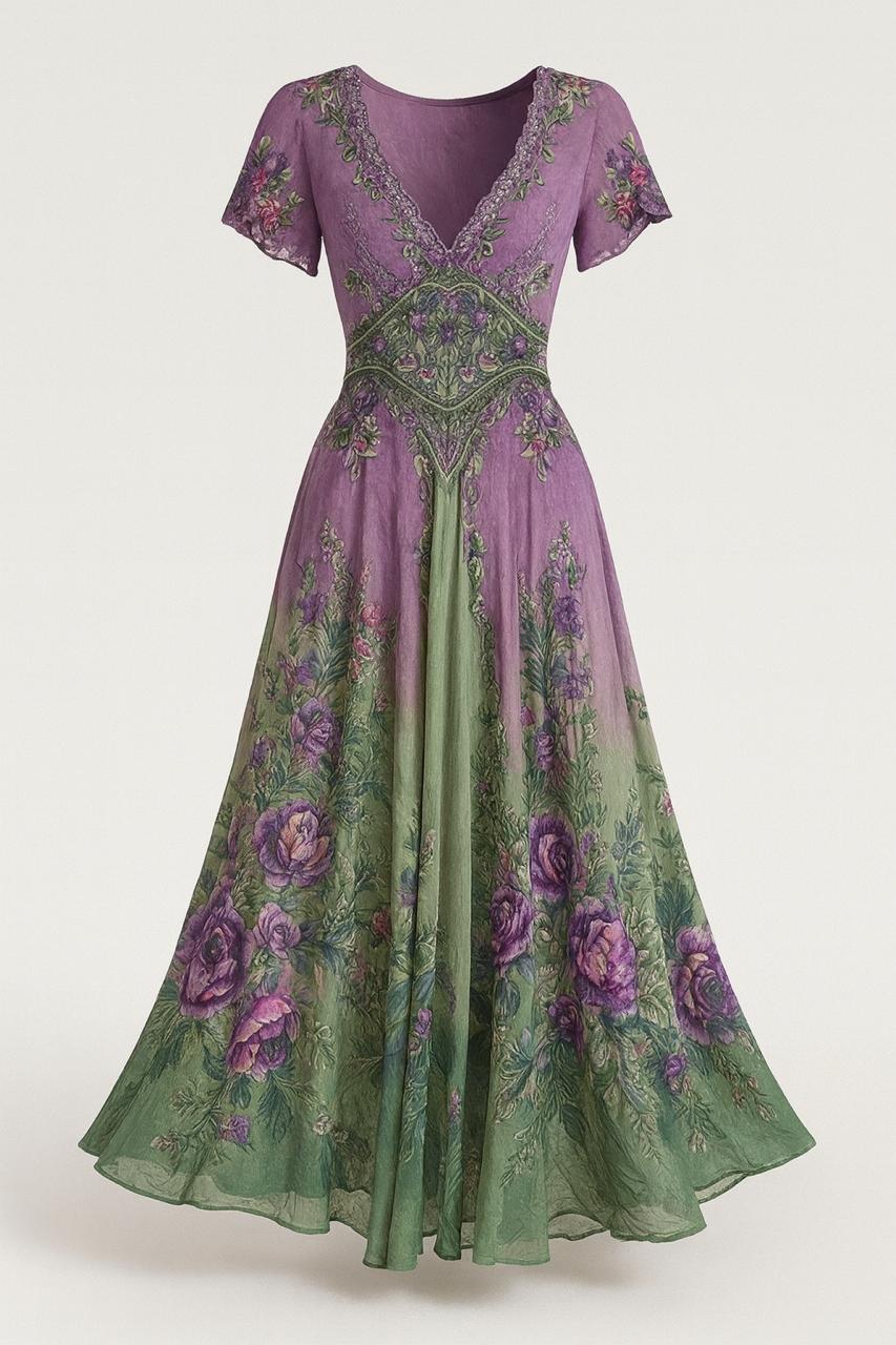 MASN | Tailored Flowing Floral Dress
