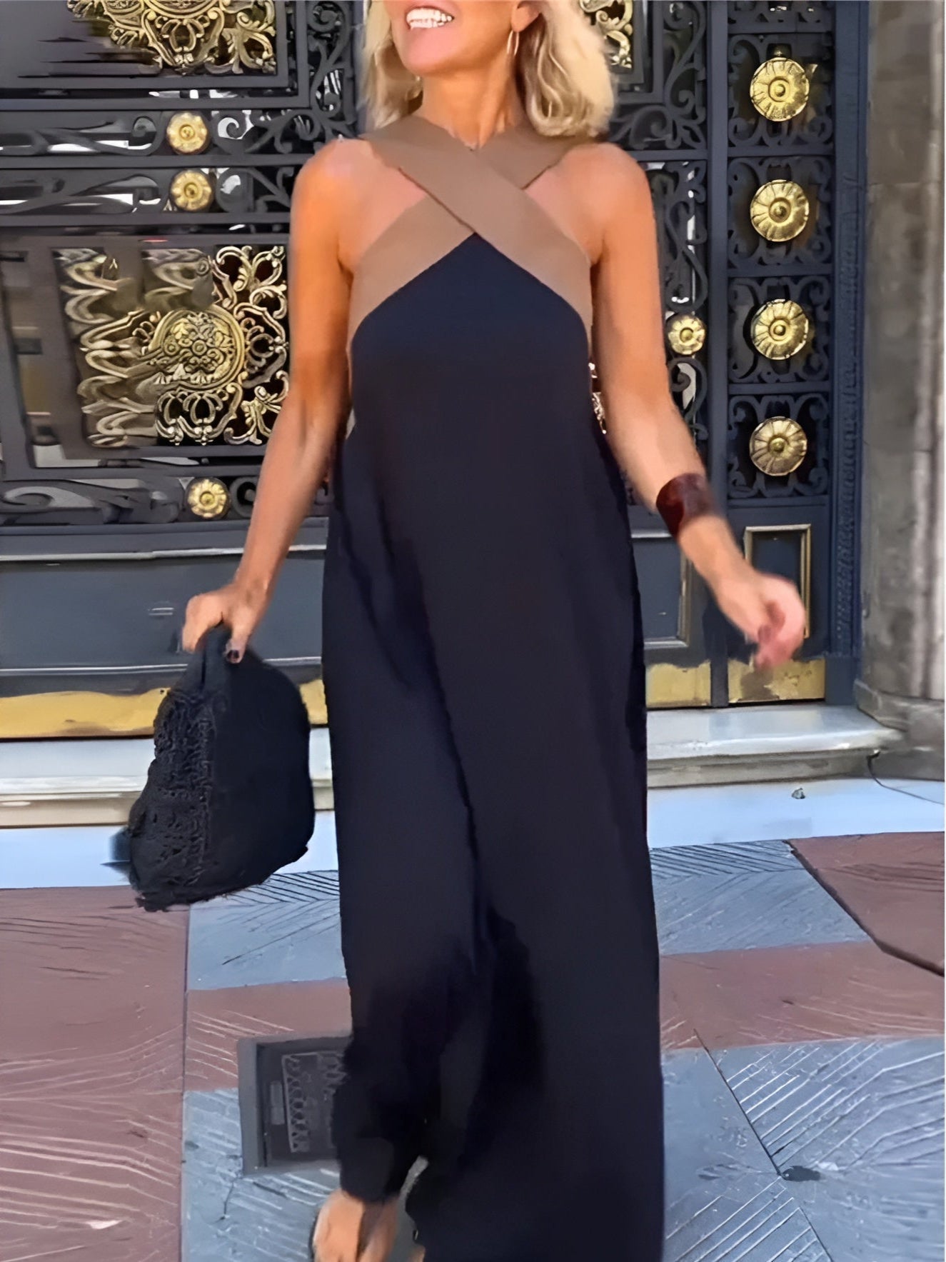 MASN | Breathable Comfortable Crossed Maxi Dress