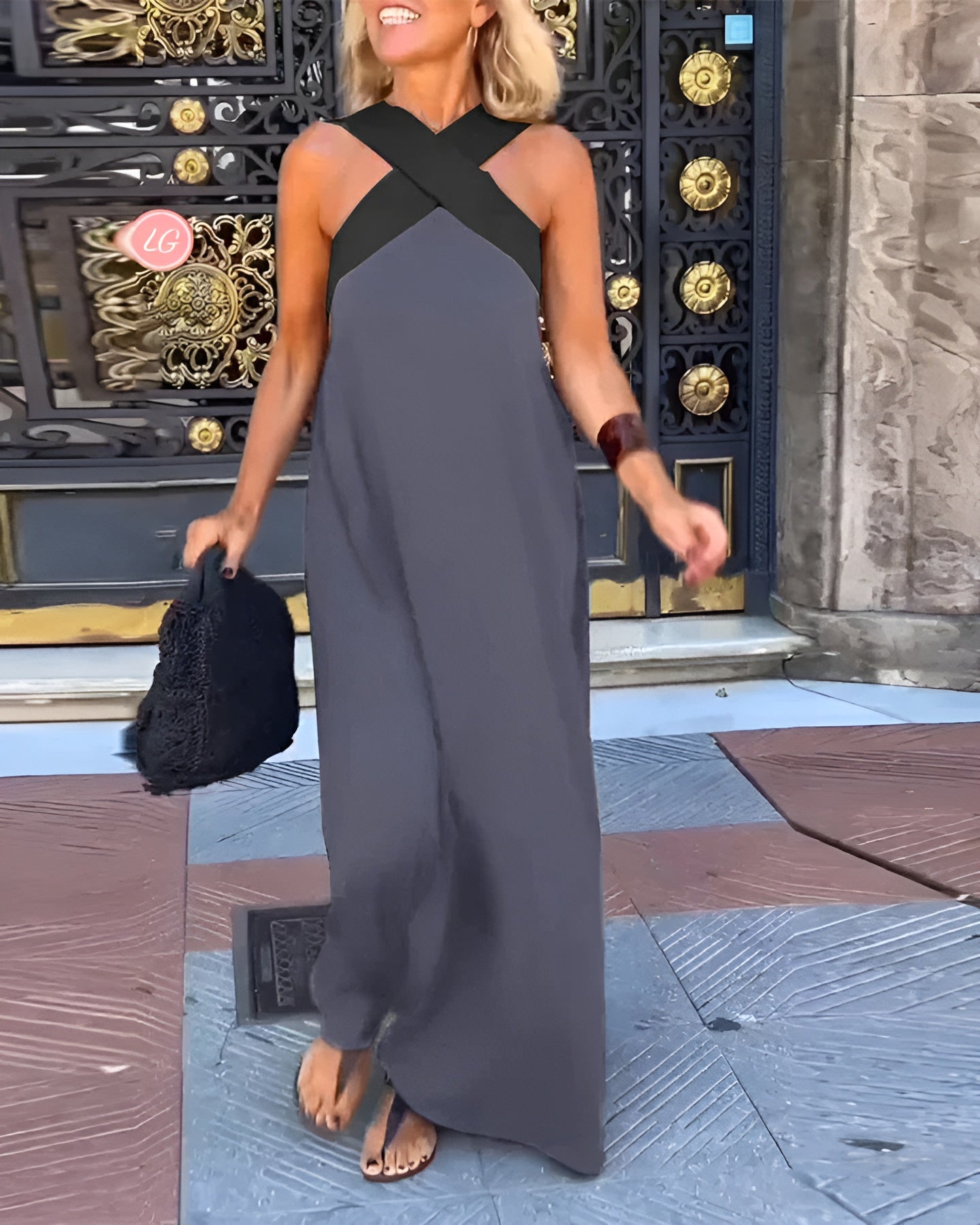 MASN | Breathable Comfortable Crossed Maxi Dress