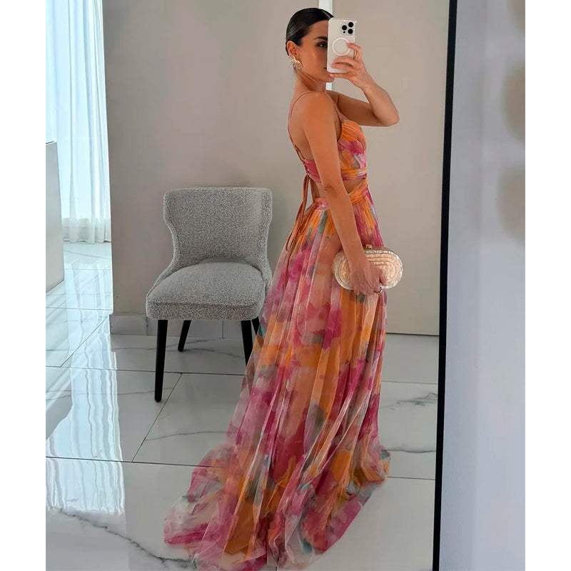 MASN | Elegant Floral Chiffon Maxi