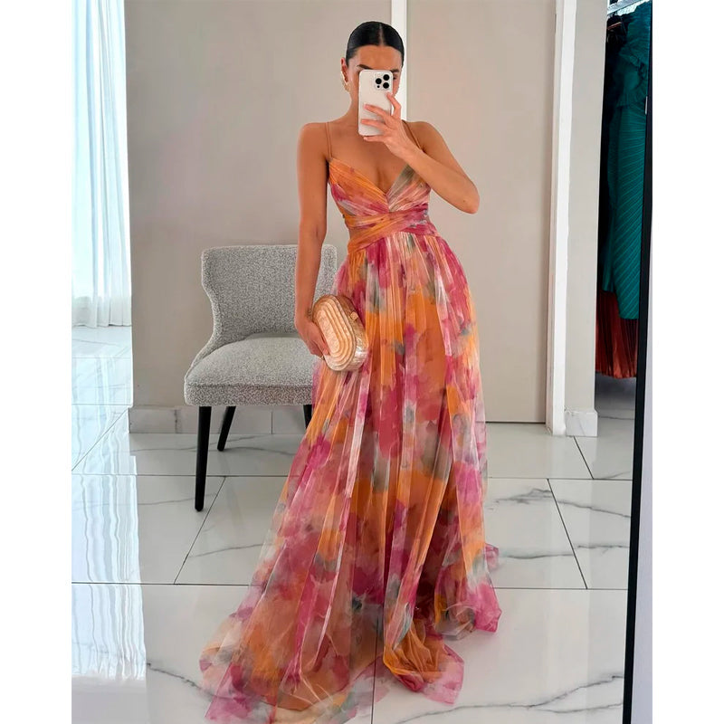 MASN | Elegant Floral Chiffon Maxi