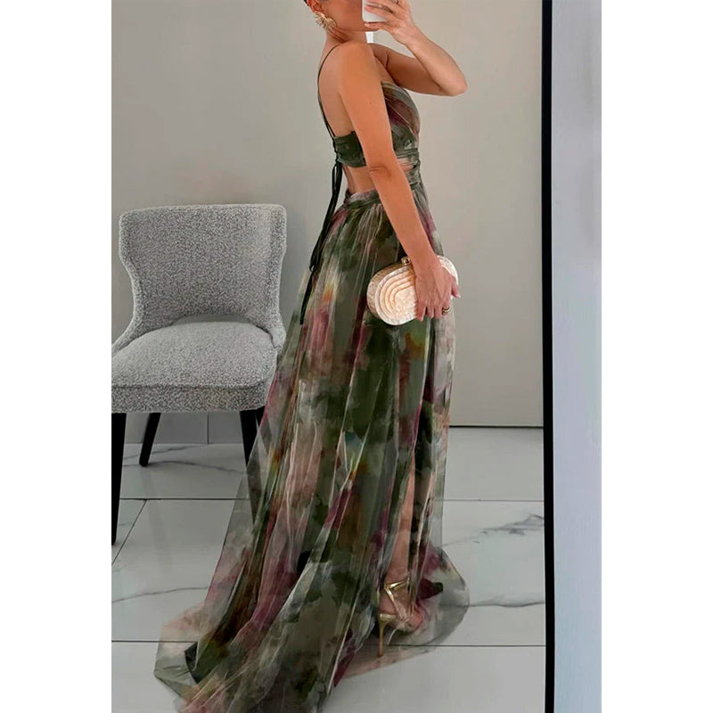 MASN | Elegant Floral Chiffon Maxi
