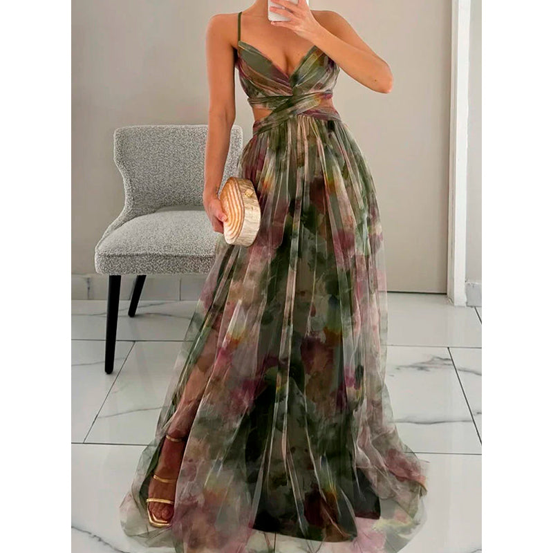 MASN | Elegant Floral Chiffon Maxi